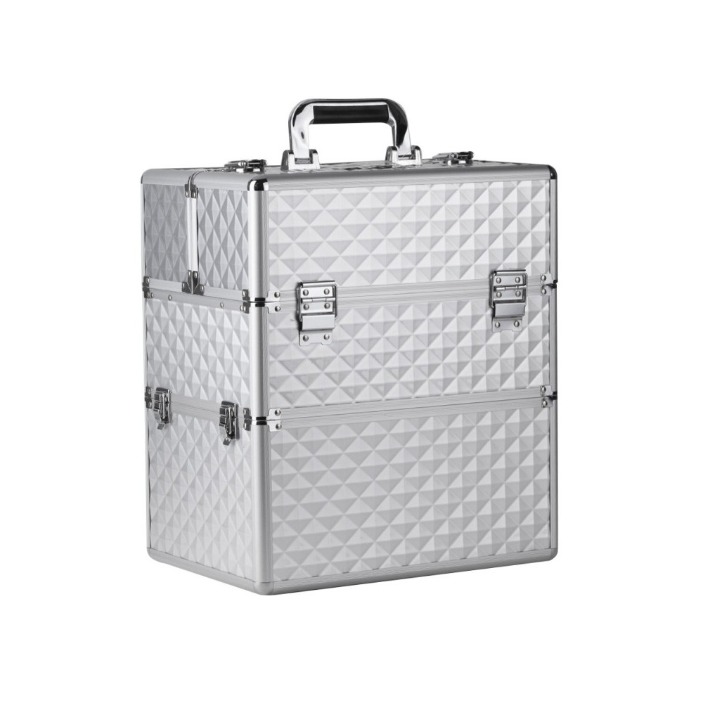 Zweiteiliger XXL-Koffer in Silver Diamond