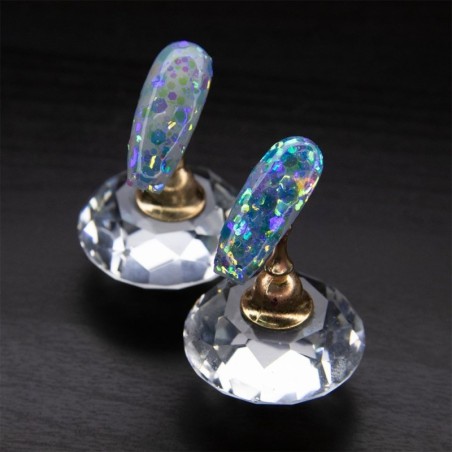Diamond Crush - Nailart Pailletten Blau irisierend