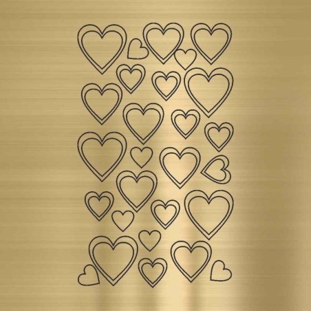 Chrom Nailart Sticker Herzen Gold