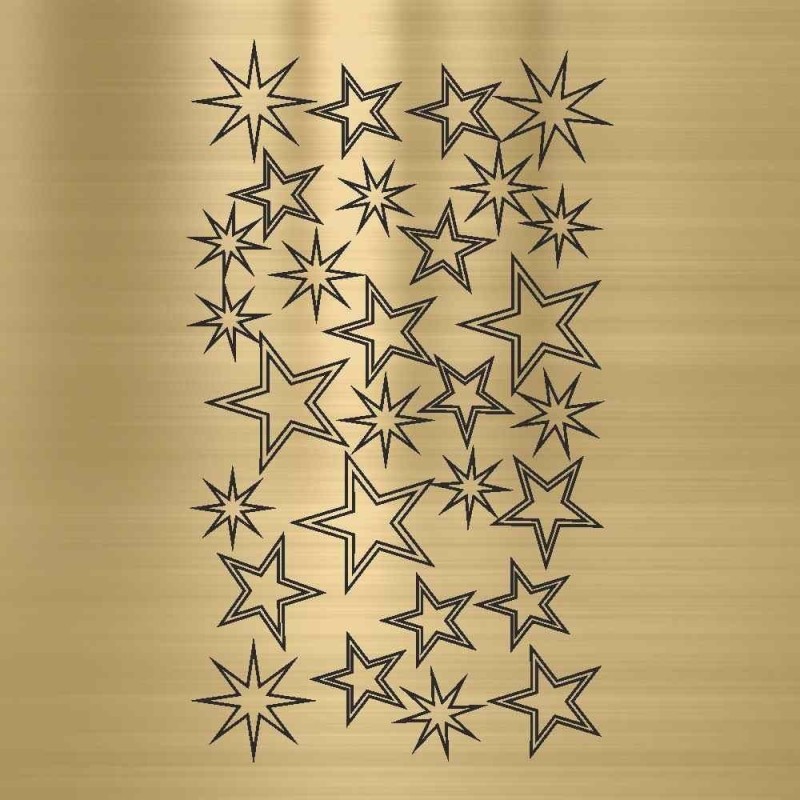 Chrom Nailart Sticker Sterne Gold Chrom Nailart Sticker Sterne Gold