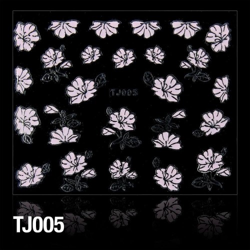 Holosticker Blumen TJ005 rosa-silber