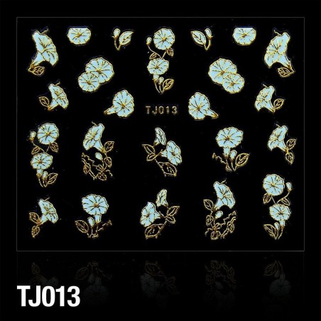 Holosticker Blumen TJ013 minze-gold