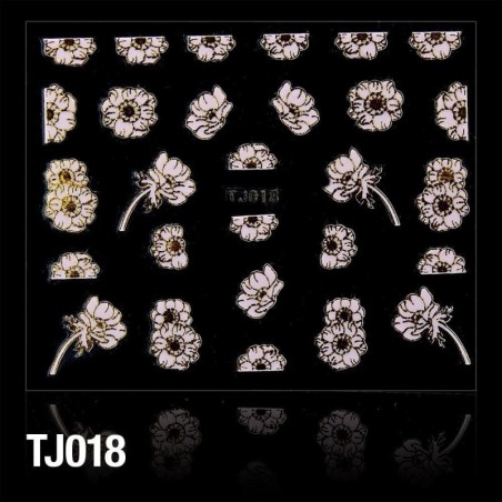 Holosticker Blumen TJ018 rosa-gold