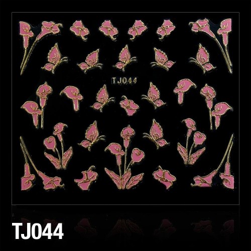 Holosticker Blumen TJ044 rosa-gold